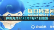 《支付寶》神奇海洋2023年8月21日答案